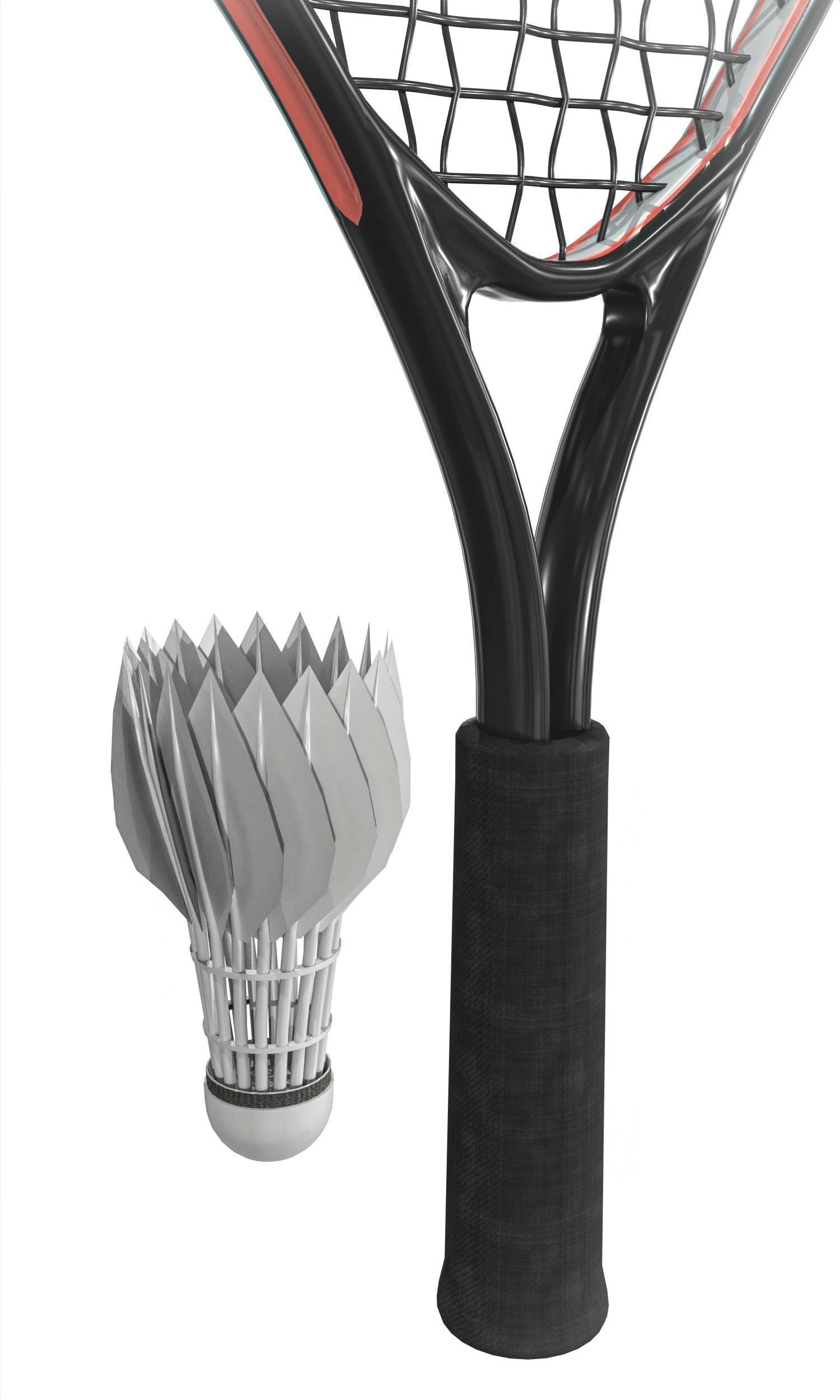 Table Tennis And Badminton Racket Pack Low-poly 3D model_15