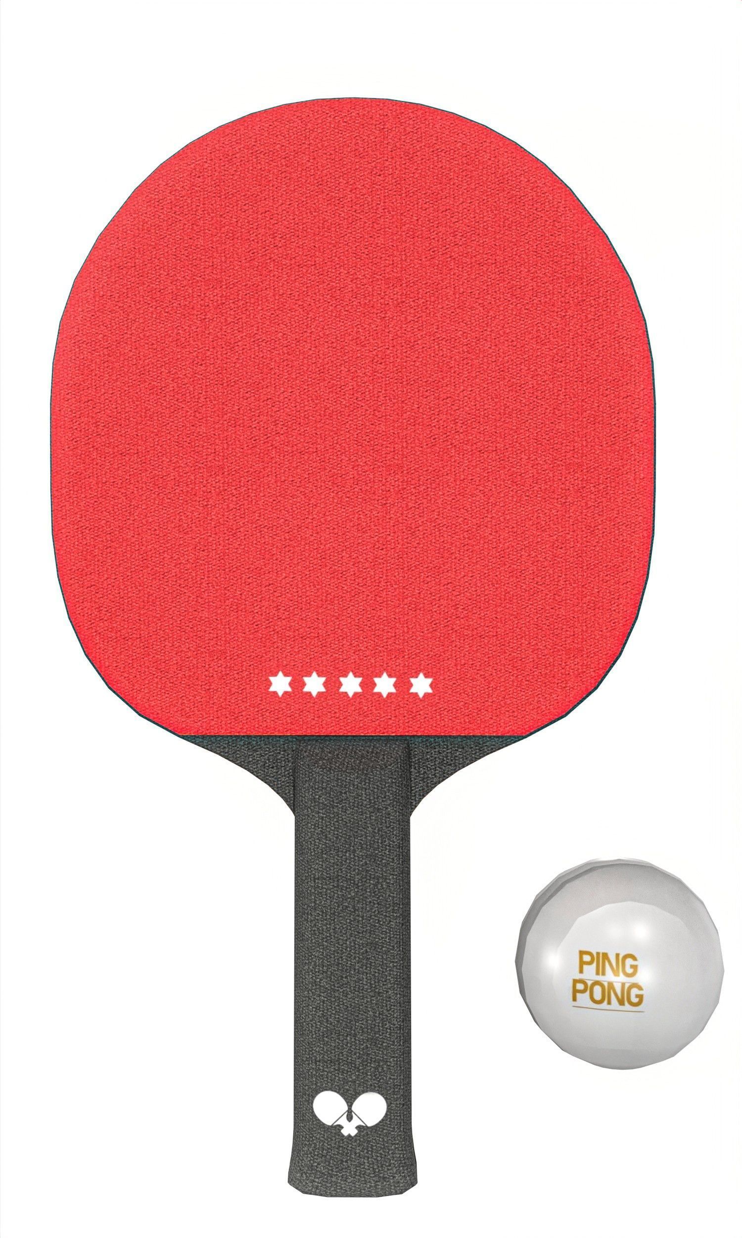 Table Tennis And Badminton Racket Pack Low-poly 3D model_21