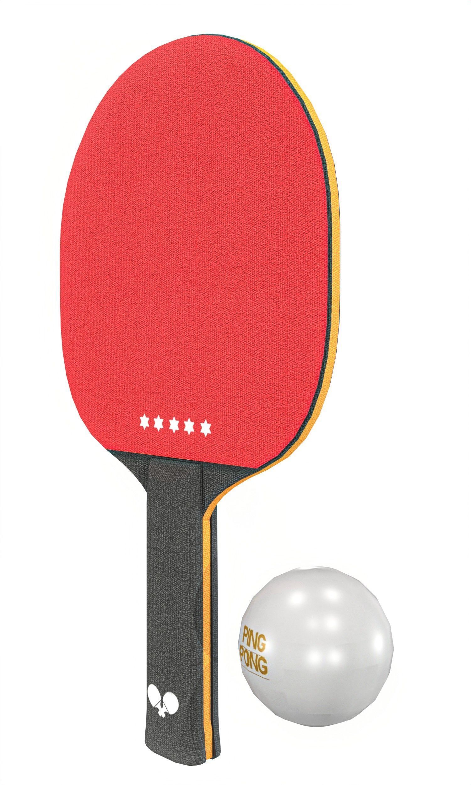 Table Tennis And Badminton Racket Pack Low-poly 3D model_4