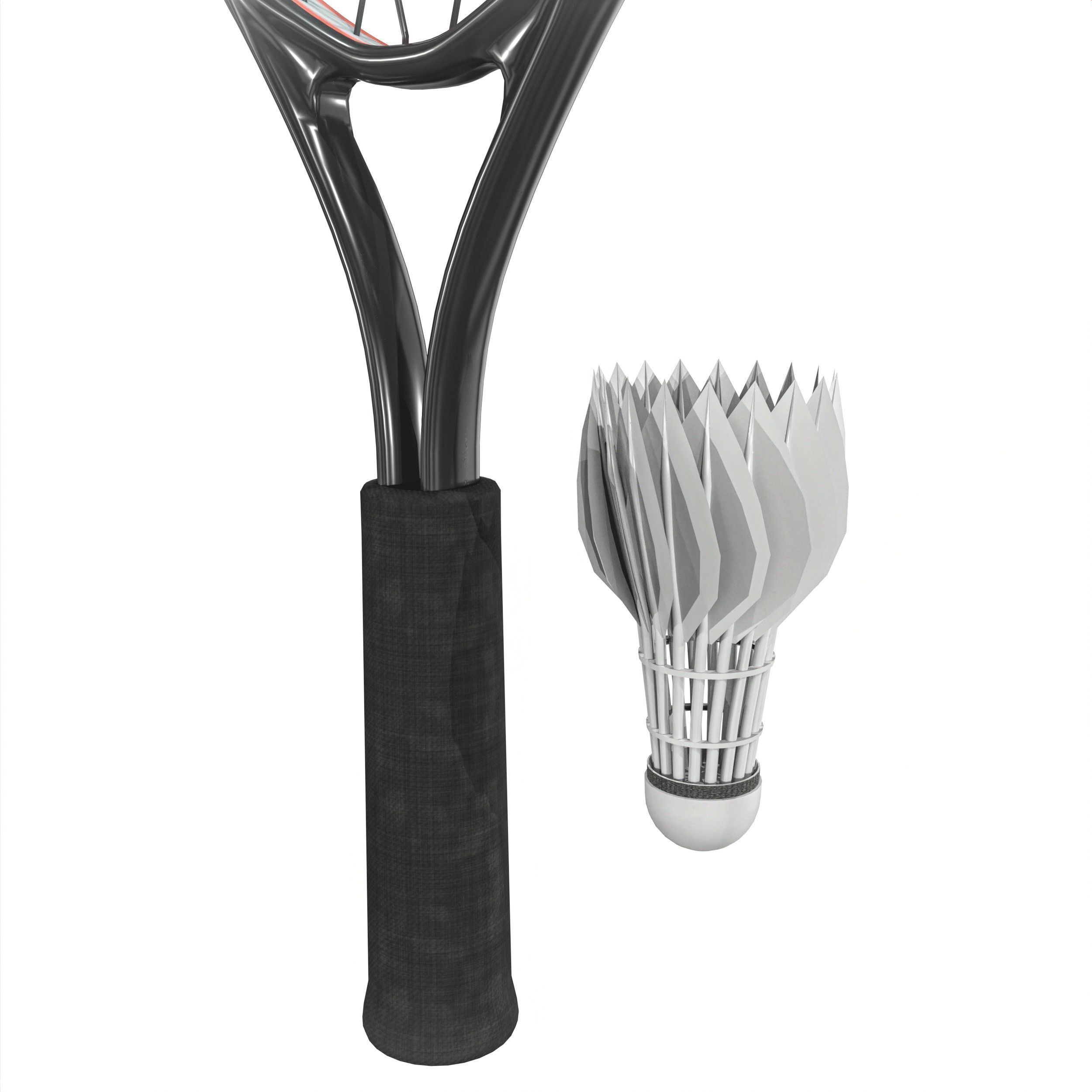 Table Tennis And Badminton Racket Pack Low-poly 3D model_22