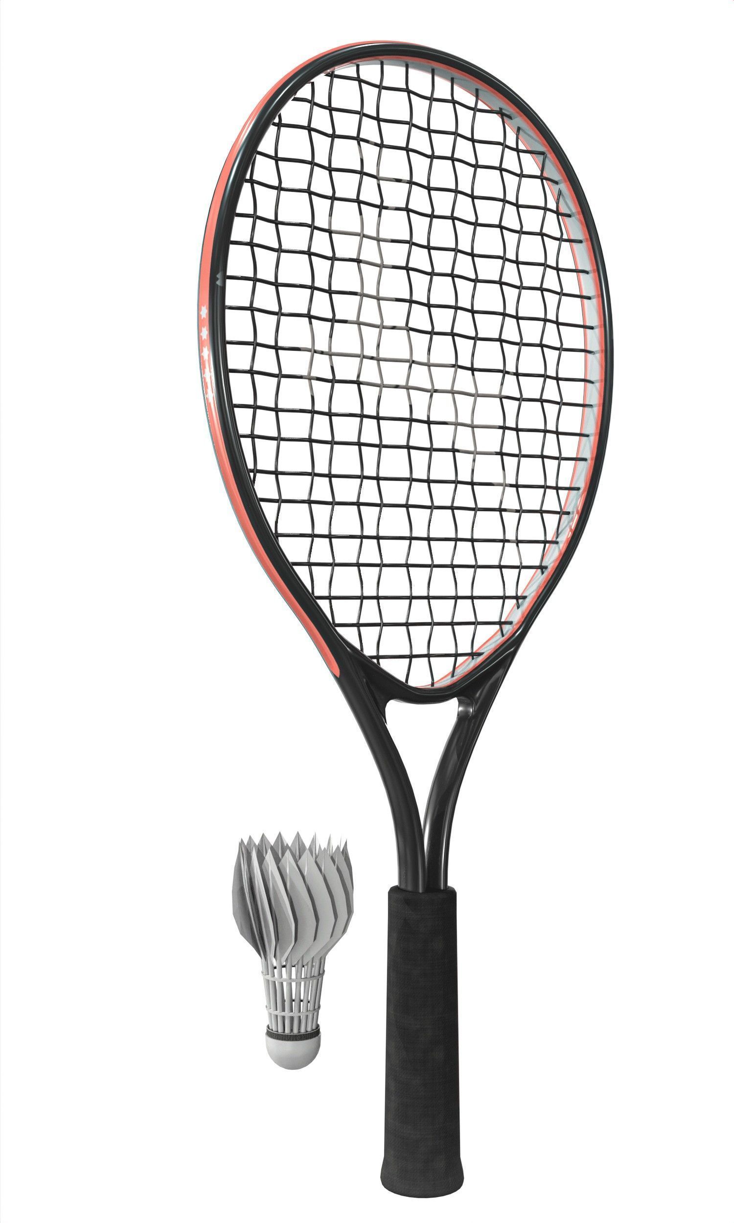 Table Tennis And Badminton Racket Pack Low-poly 3D model_12
