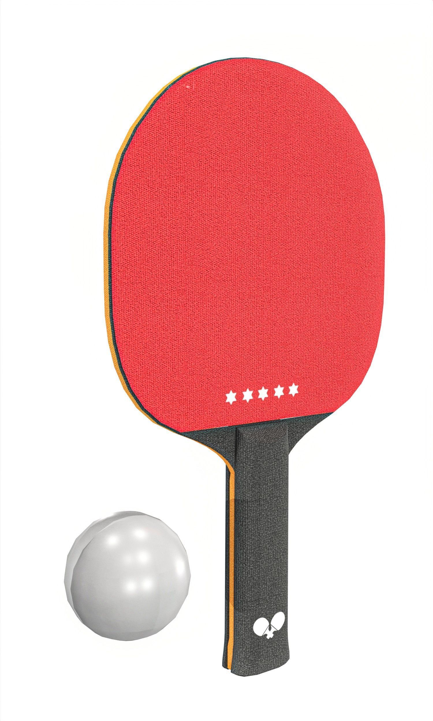 Table Tennis And Badminton Racket Pack Low-poly 3D model_14