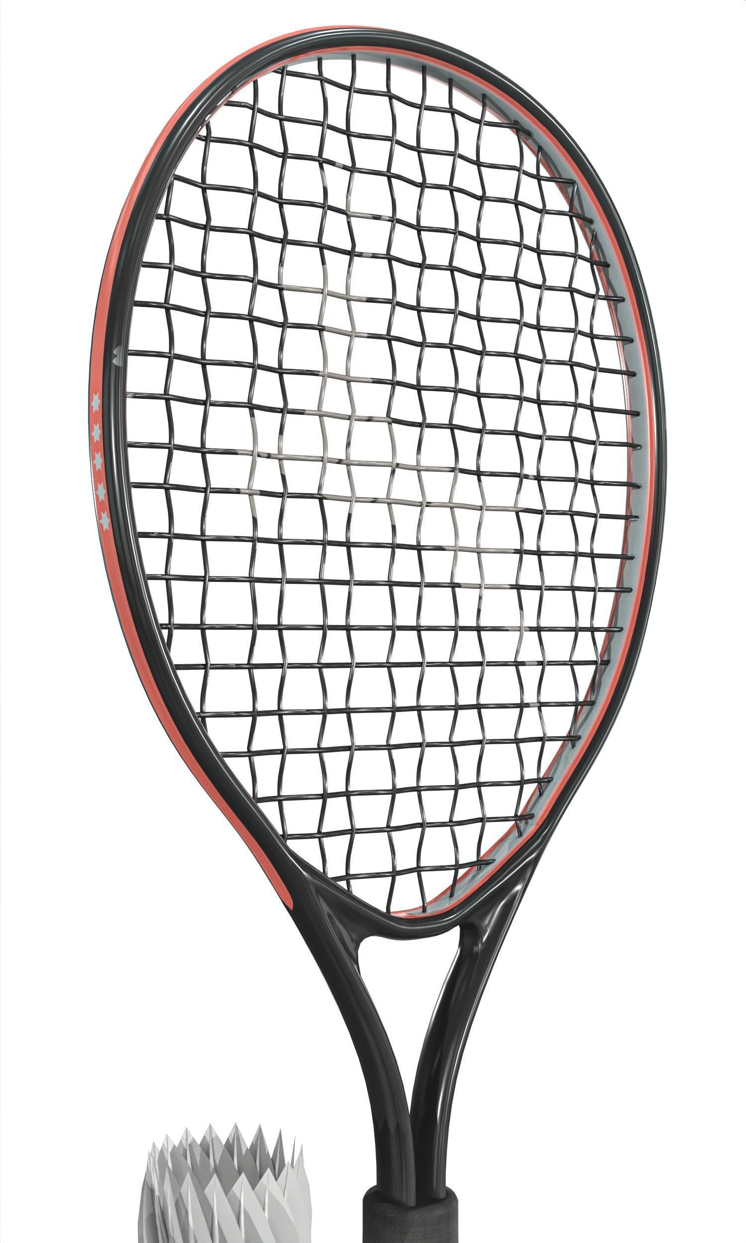 Table Tennis And Badminton Racket Pack Low-poly 3D model_9