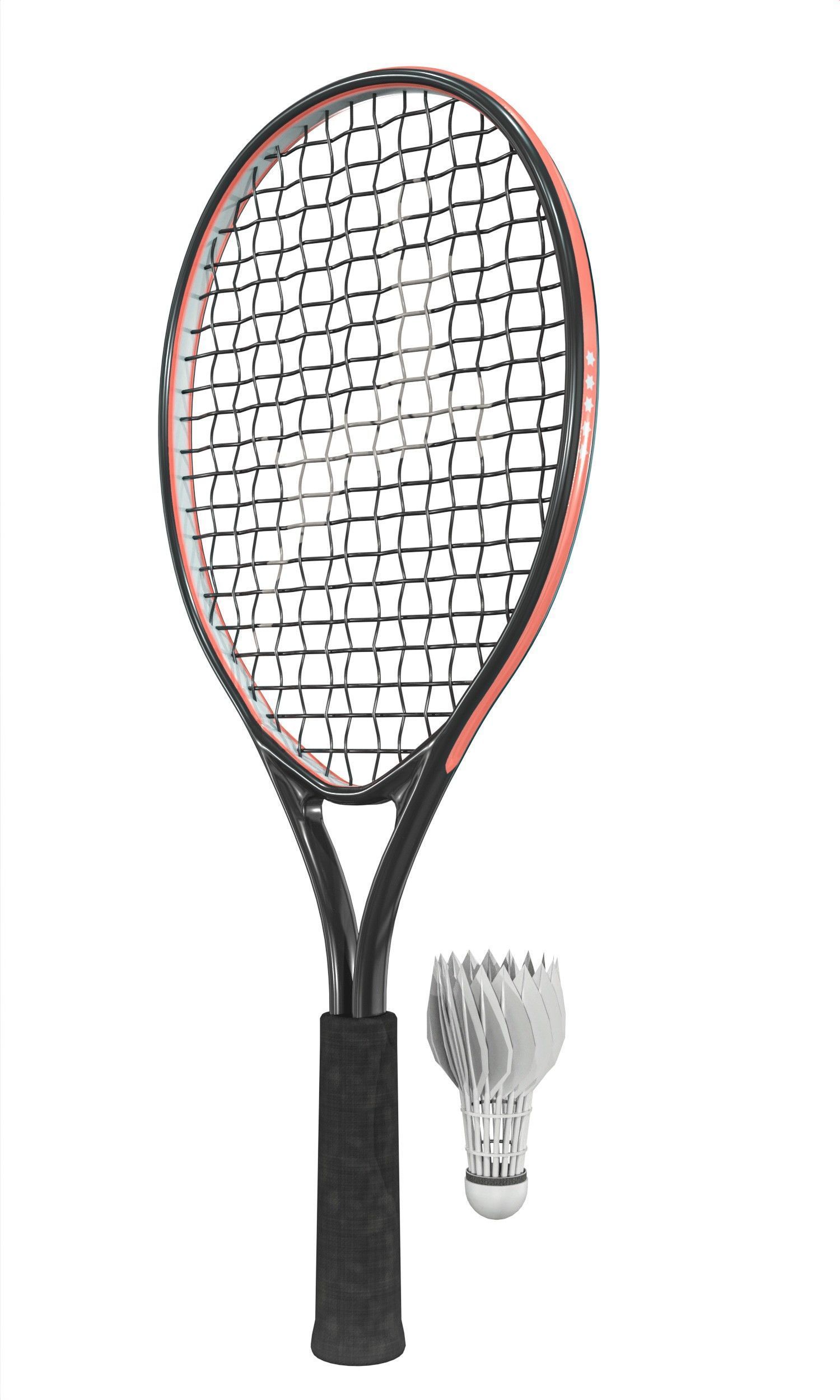 Table Tennis And Badminton Racket Pack Low-poly 3D model_19