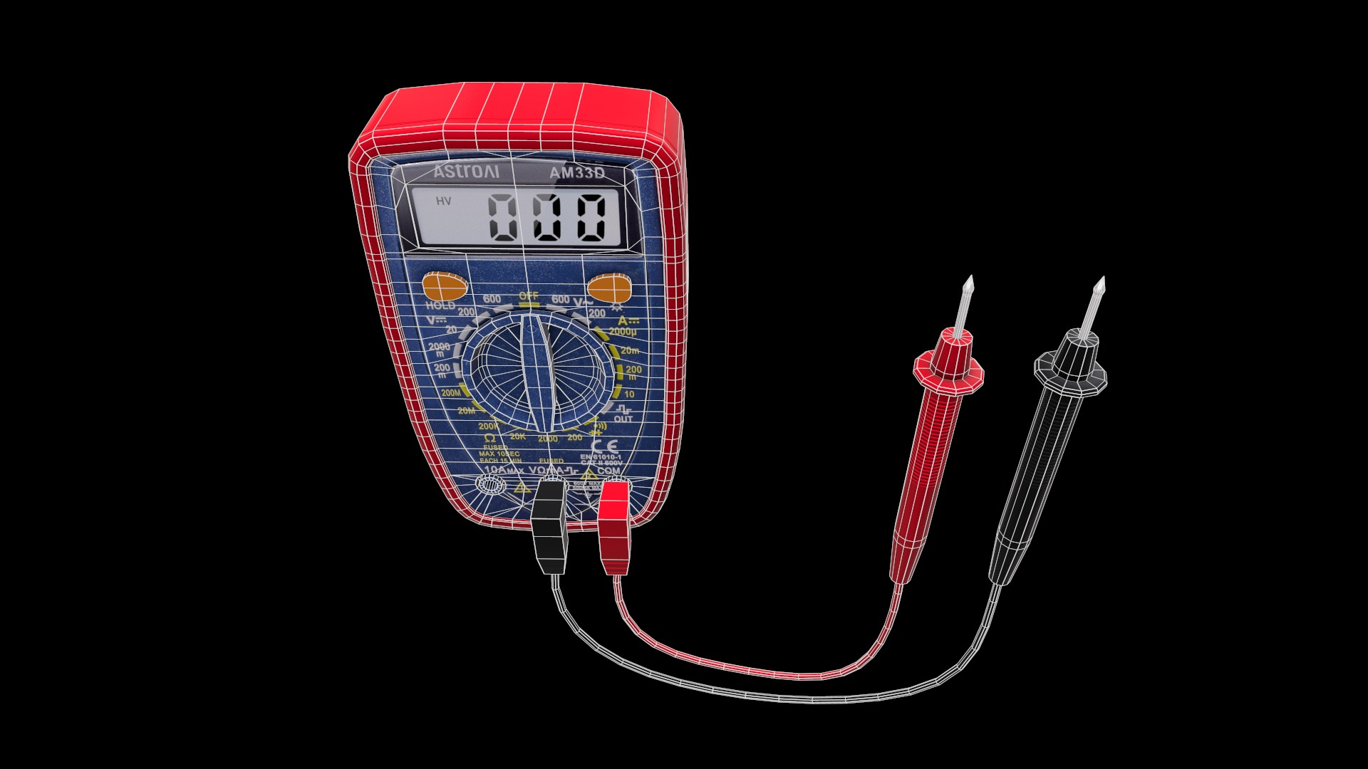 Digital Multimeter Low-Poly Low-poly 3D model_12