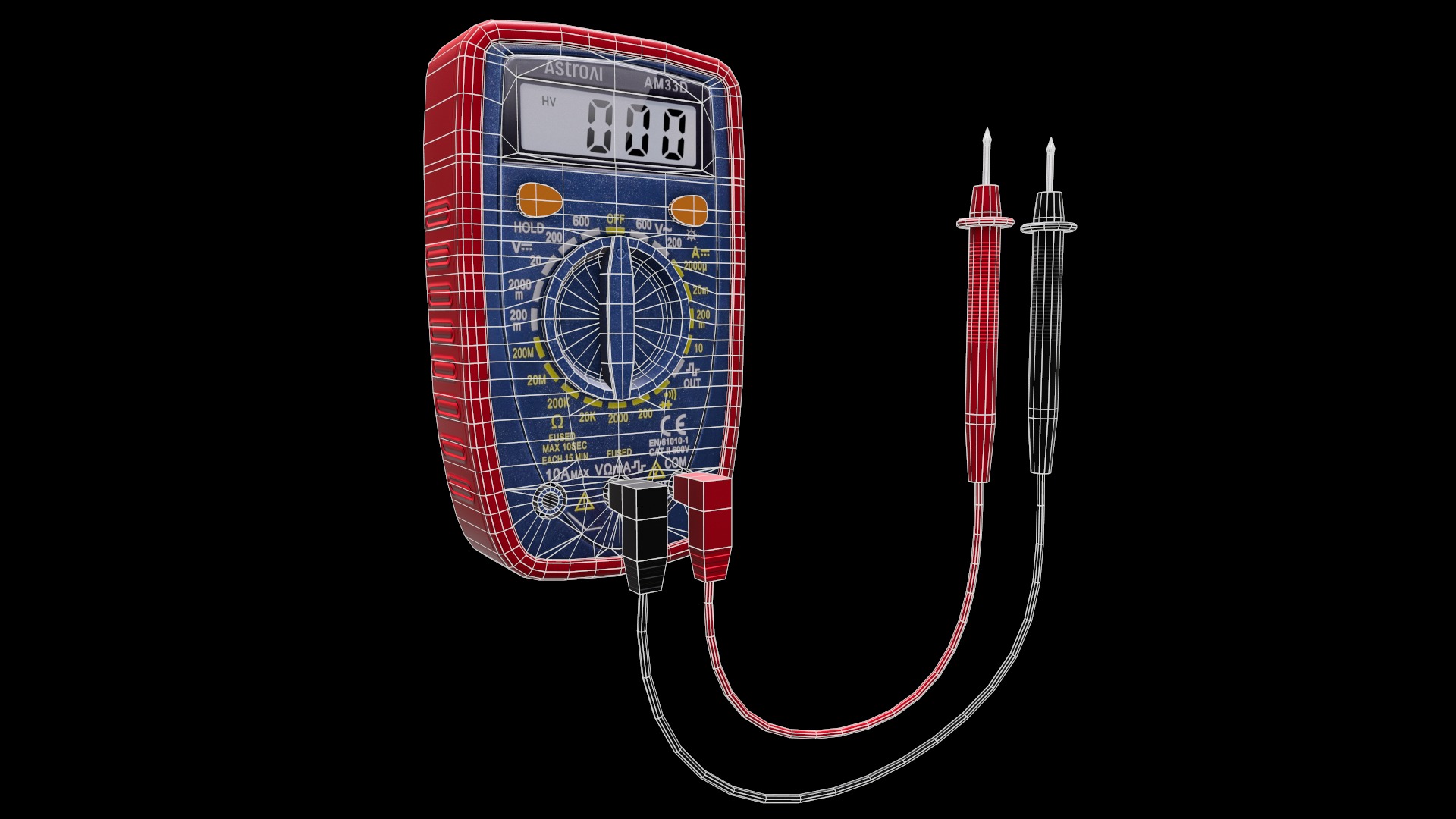 Digital Multimeter Low-Poly Low-poly 3D model_10