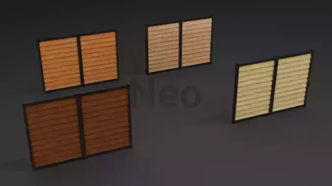 Low-Poly Wooden Fence 3D Model - Modern Wooden Fence 3