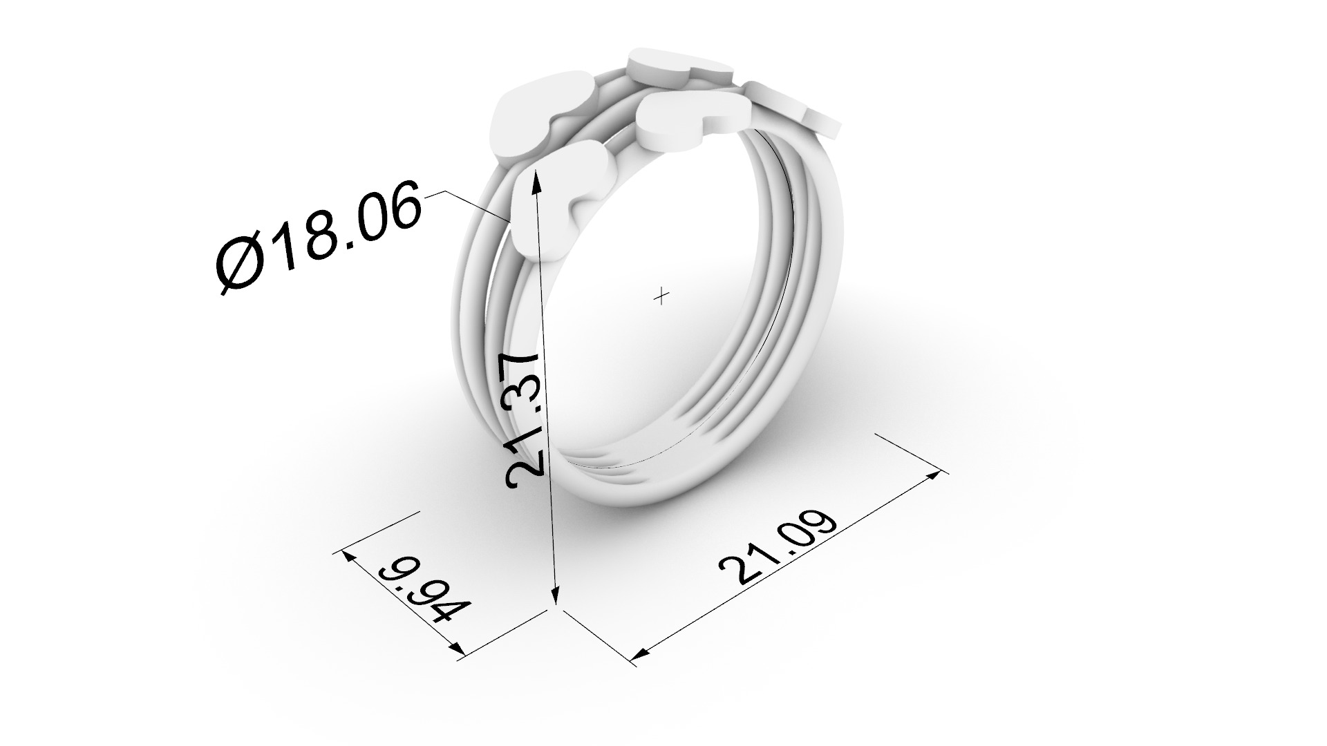 Tiny Simple Heart Ring JDBCo 3D print model_1