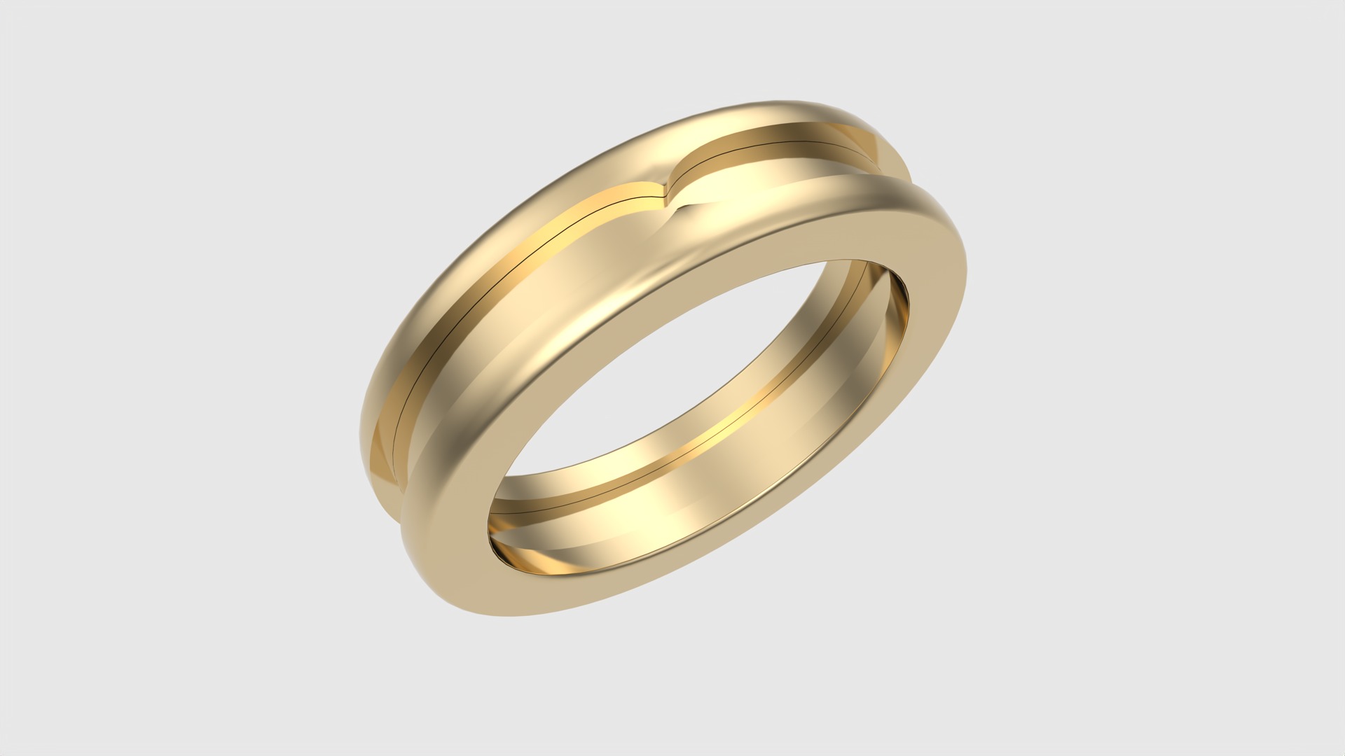 Minimalistic Three-Part Wedding Band Ring JDBCo 3D print model_17