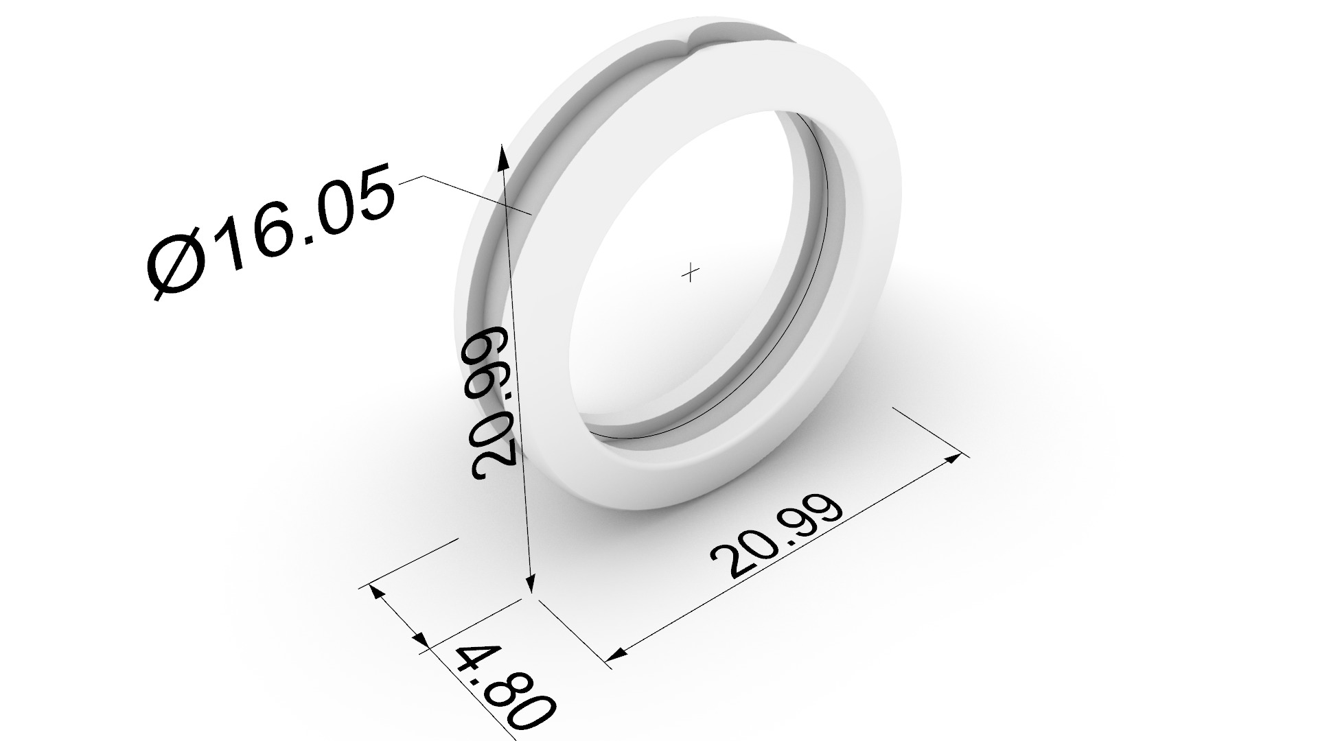 Minimalistic Three-Part Wedding Band Ring JDBCo 3D print model_1