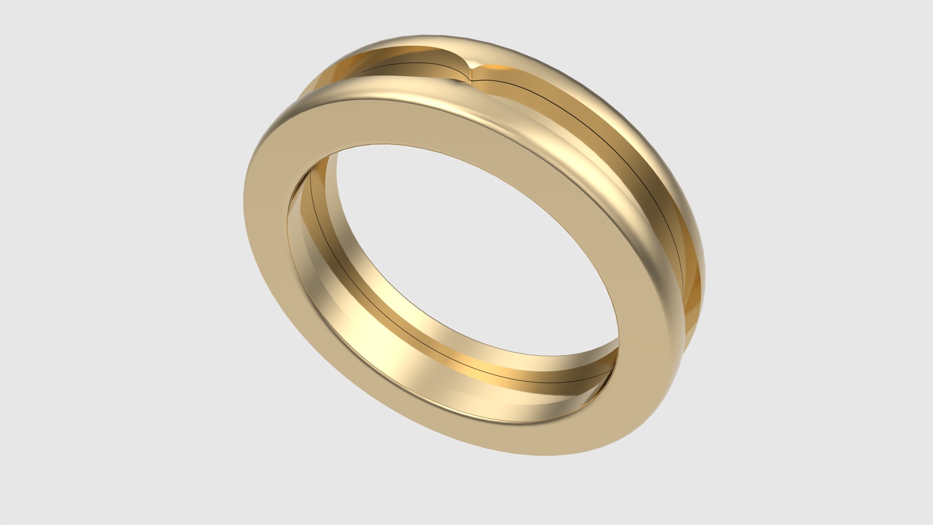 Minimalistic Three-Part Wedding Band Ring JDBCo 3D print model_19