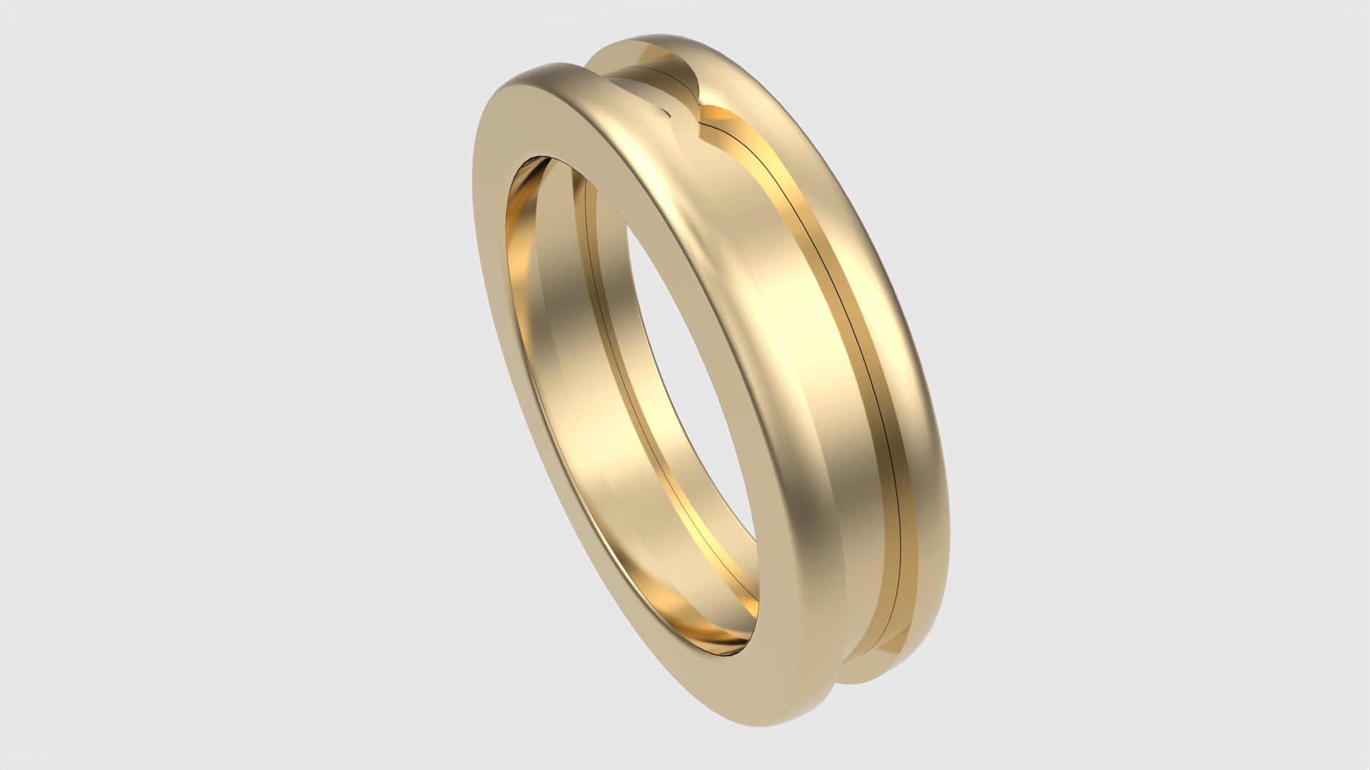 Minimalistic Three-Part Wedding Band Ring JDBCo 3D print model_32