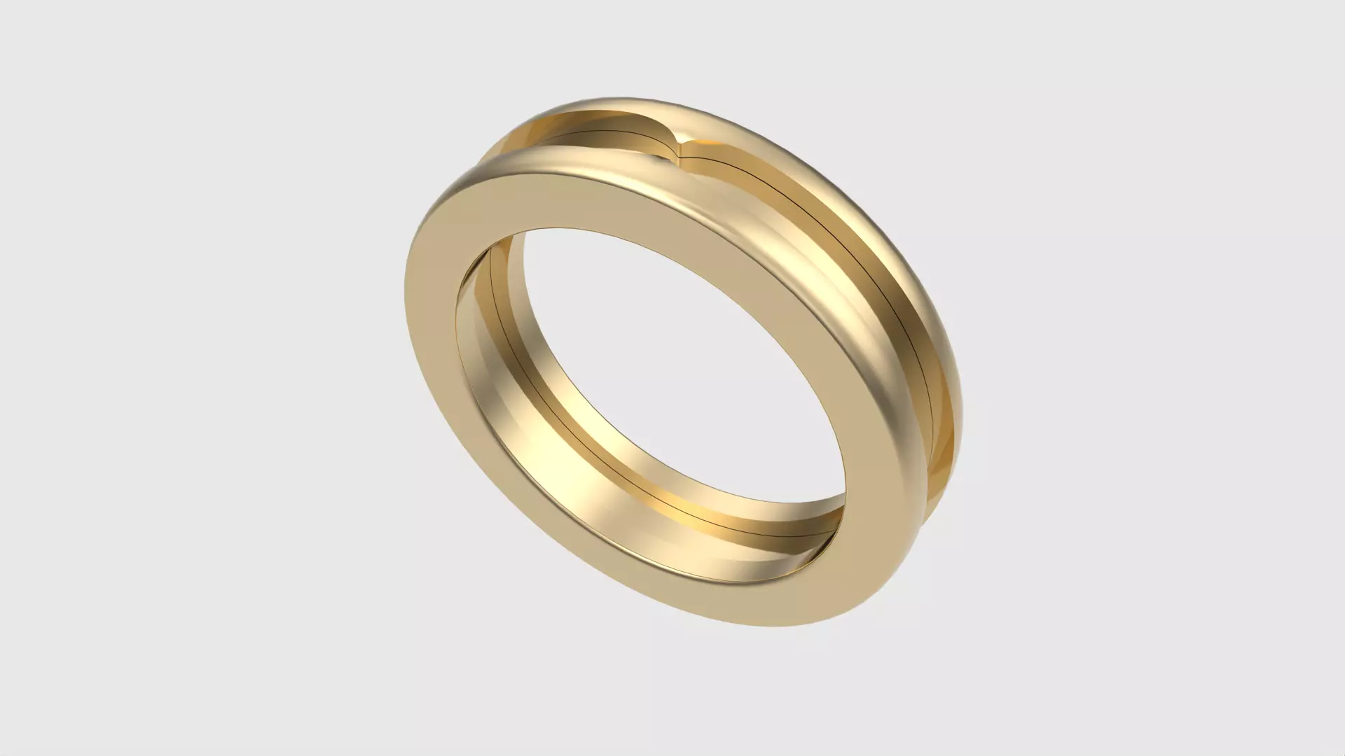 Minimalistic Three-Part Wedding Band Ring JDBCo 3D print model_0