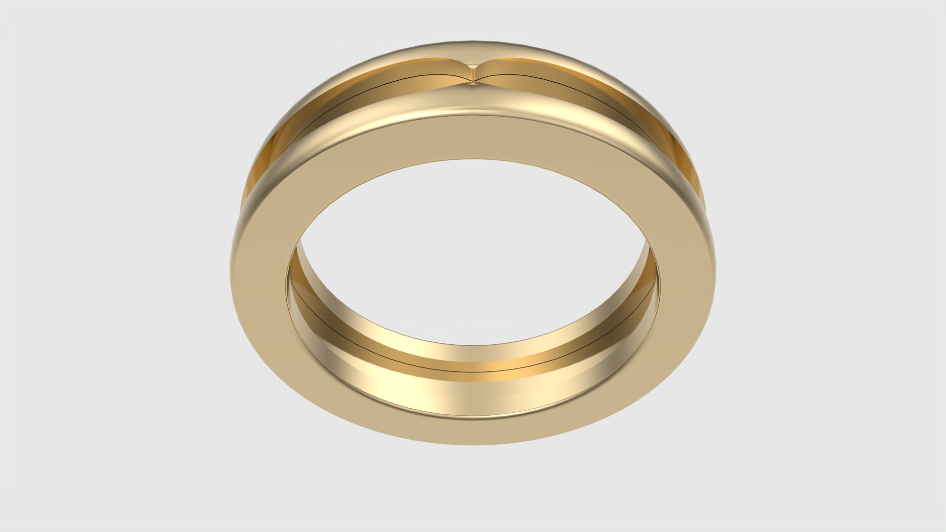Minimalistic Three-Part Wedding Band Ring JDBCo 3D print model_20