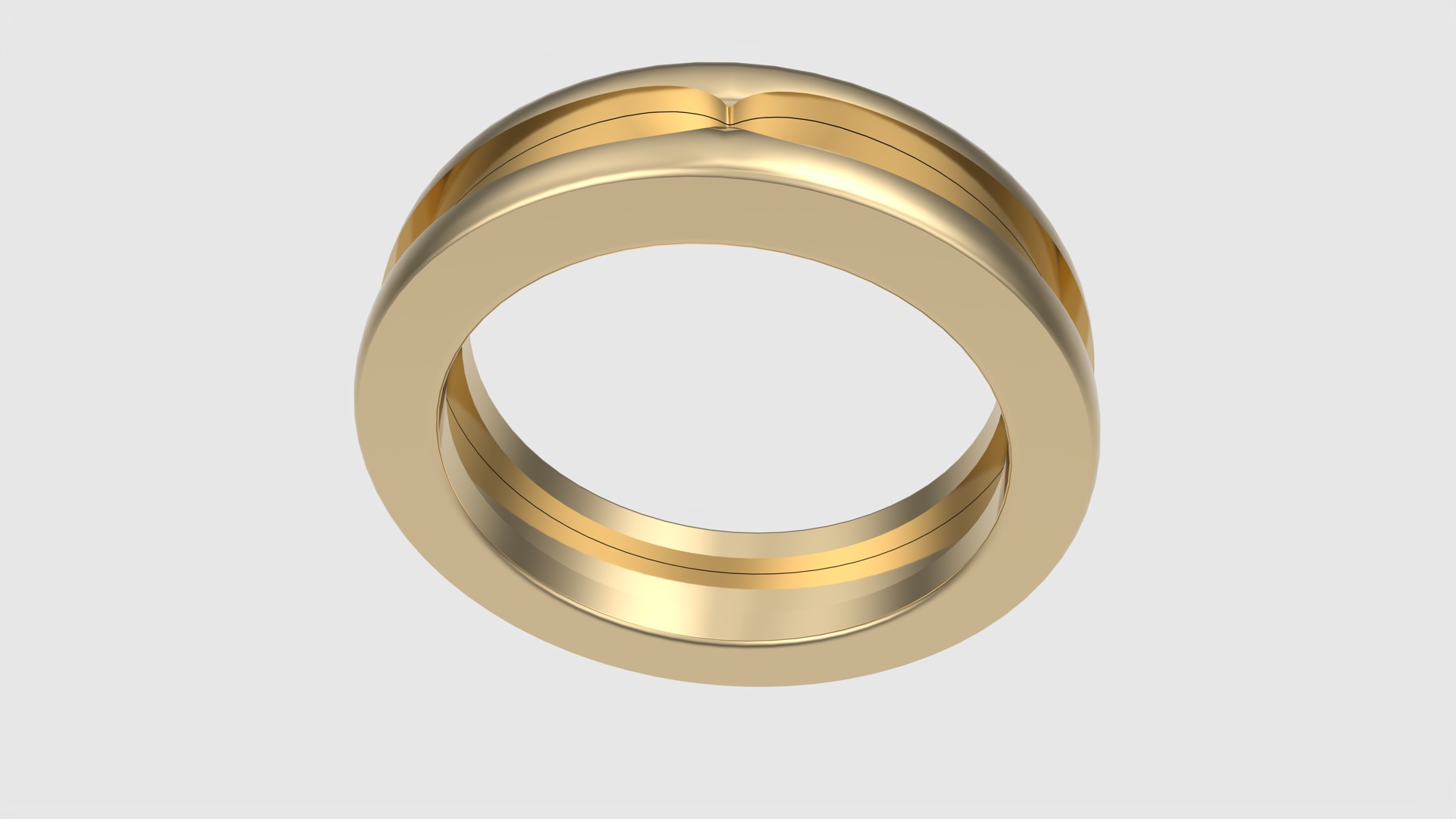Minimalistic Three-Part Wedding Band Ring JDBCo 3D print model_27