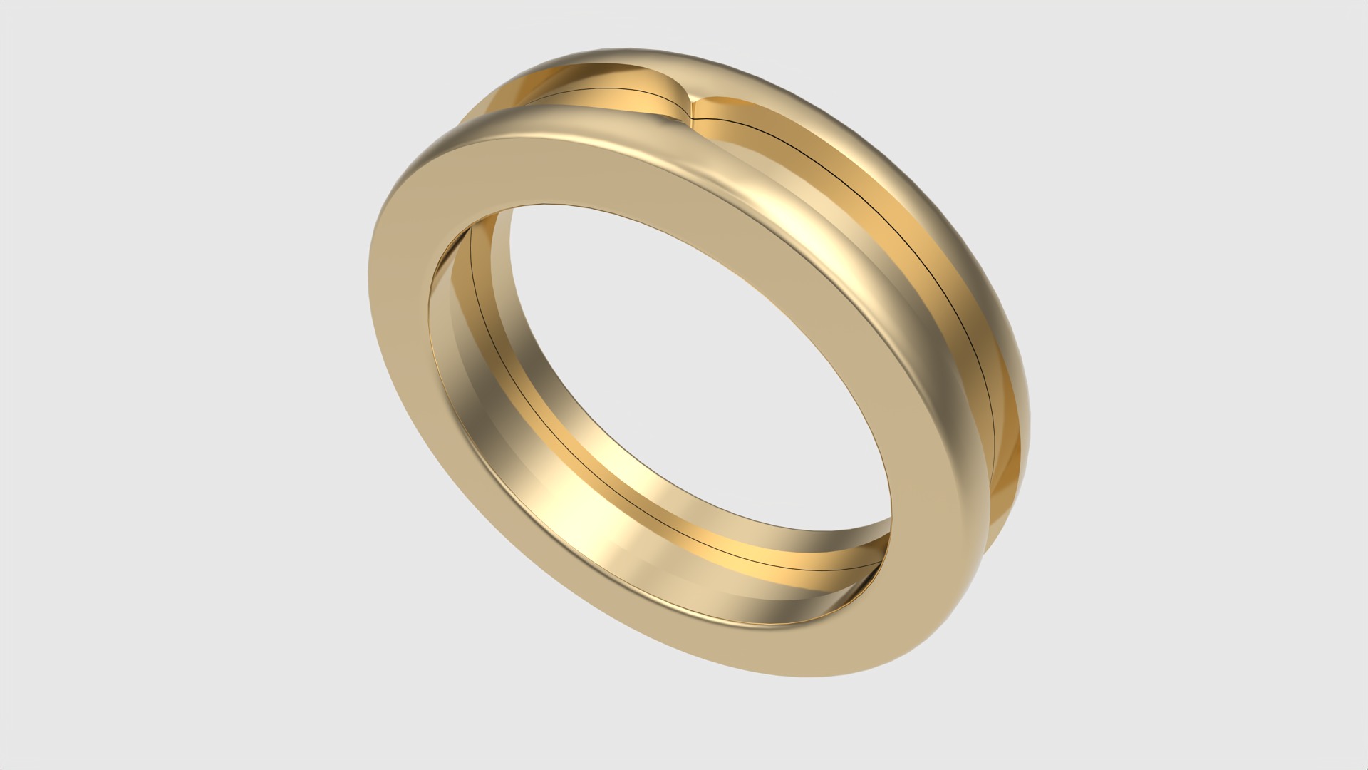 Minimalistic Three-Part Wedding Band Ring JDBCo 3D print model_26
