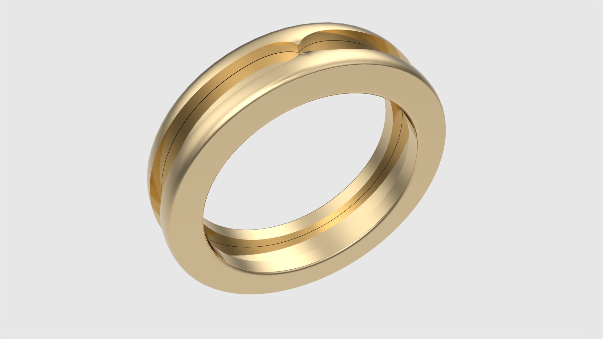Minimalistic Three-Part Wedding Band Ring JDBCo 3D print model_21