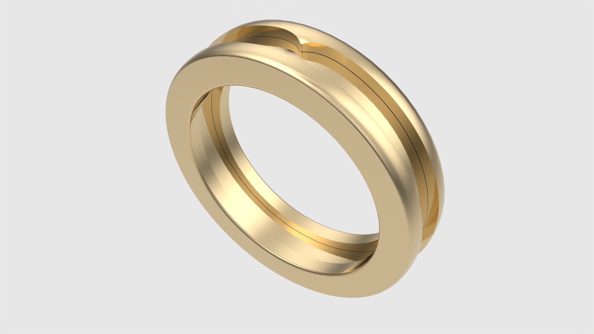 Minimalistic Three-Part Wedding Band Ring JDBCo 3D print model_33