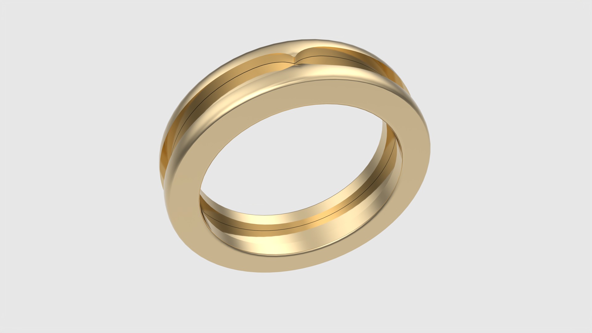 Minimalistic Three-Part Wedding Band Ring JDBCo 3D print model_16