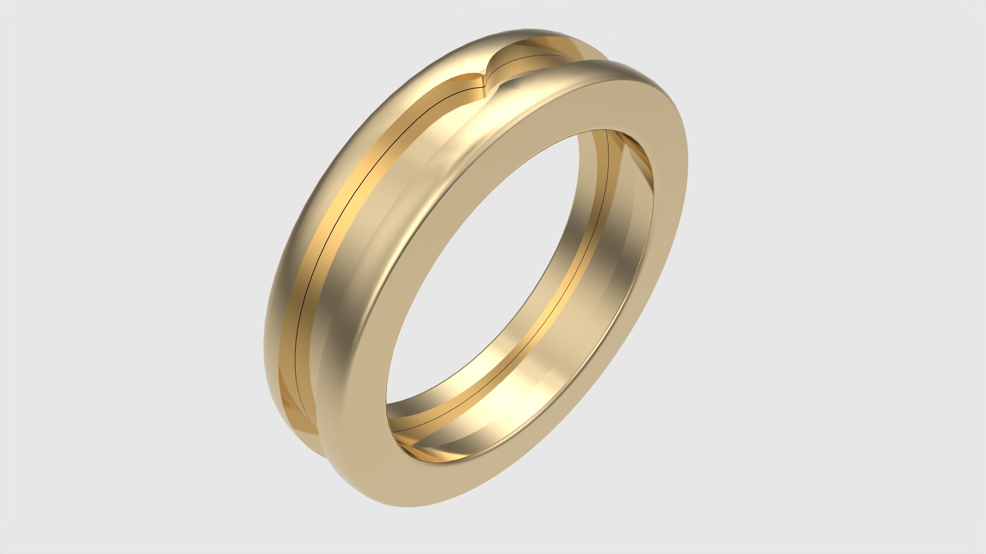 Minimalistic Three-Part Wedding Band Ring JDBCo 3D print model_29