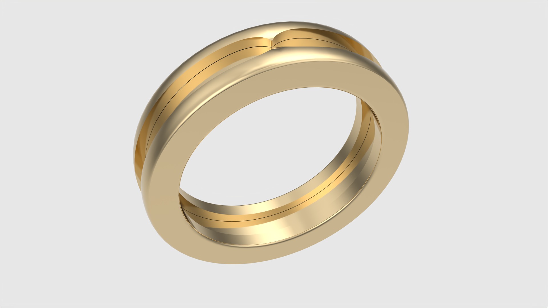 Minimalistic Three-Part Wedding Band Ring JDBCo 3D print model_28