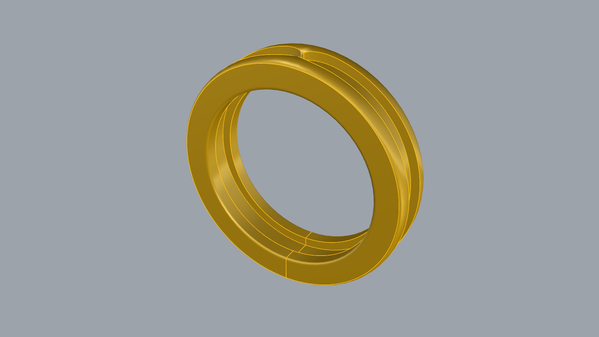 Minimalistic Three-Part Wedding Band Ring JDBCo 3D print model_6