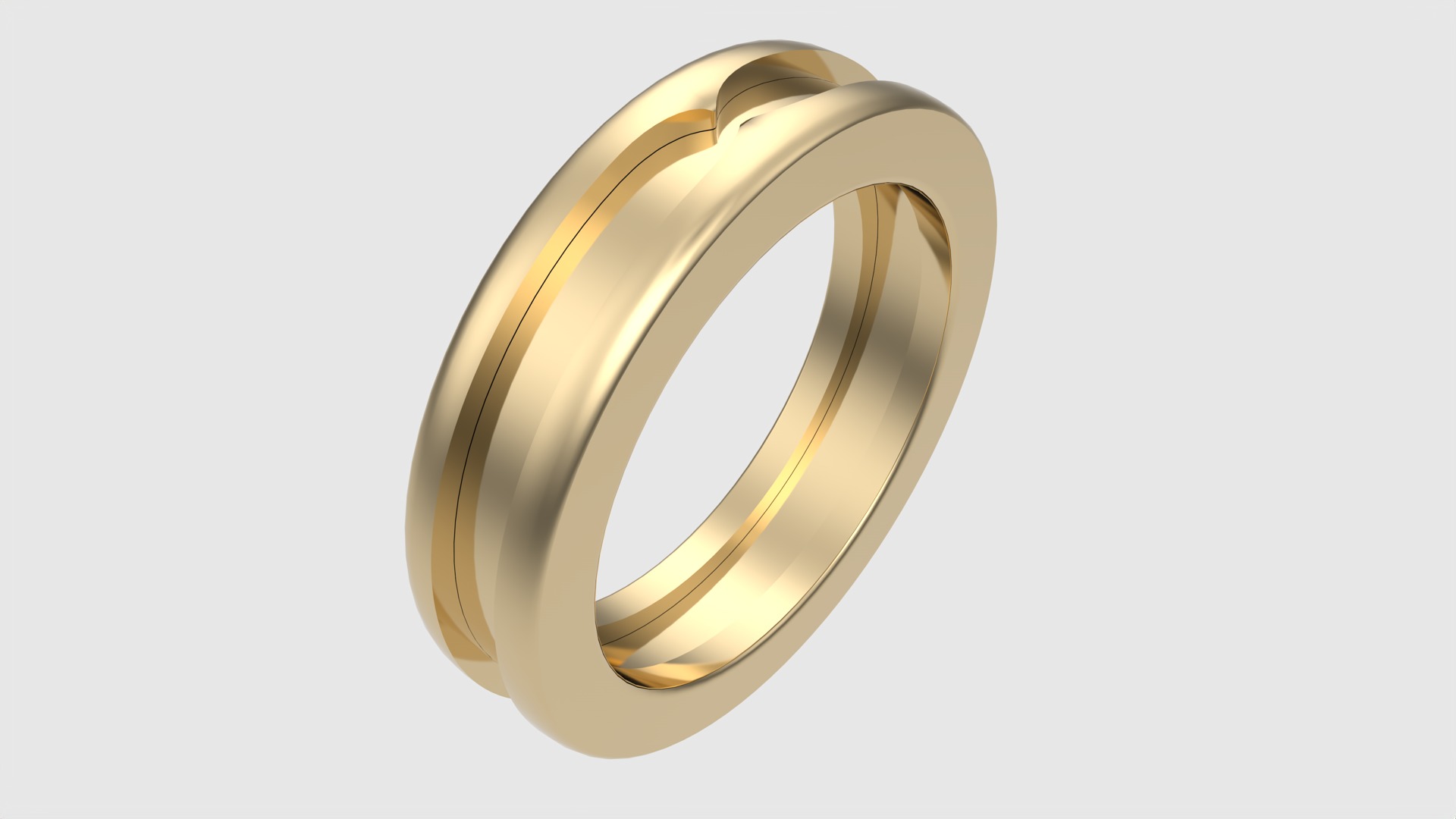 Minimalistic Three-Part Wedding Band Ring JDBCo 3D print model_22