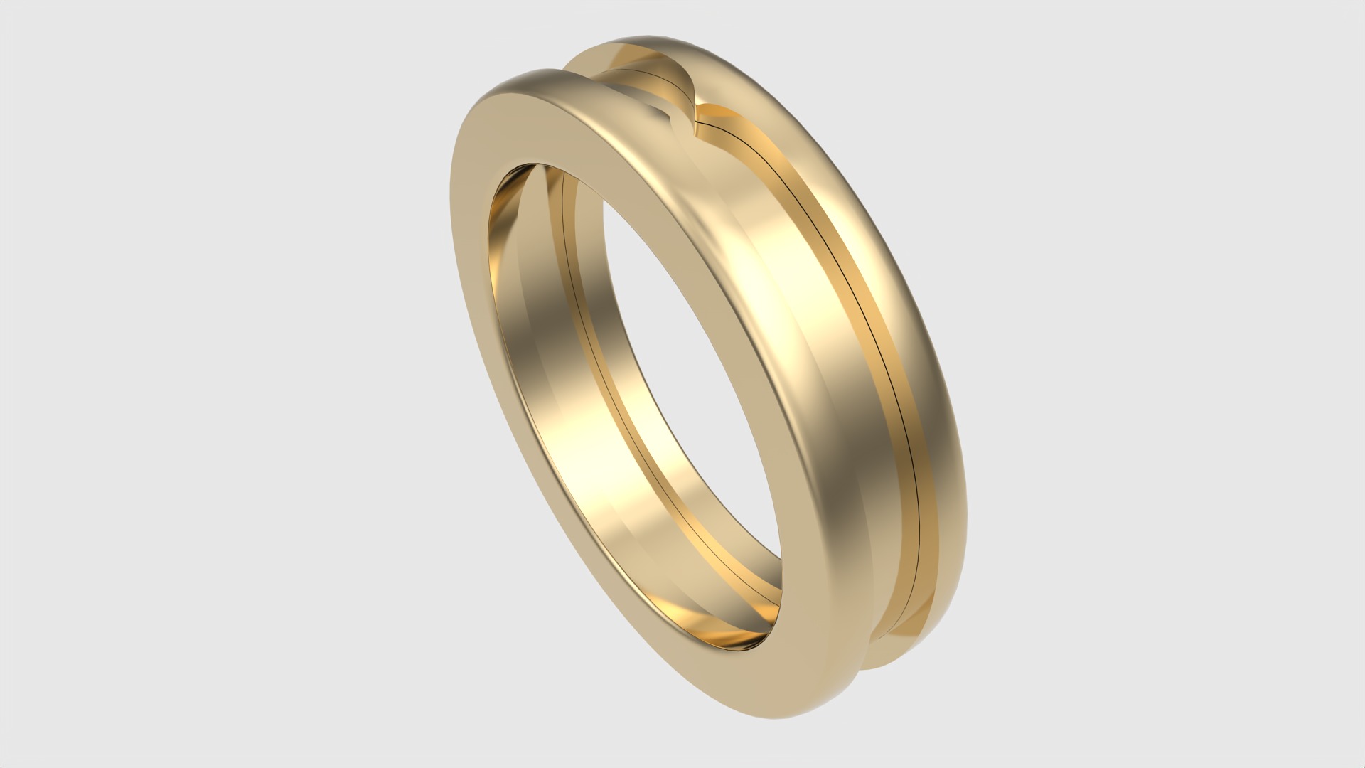 Minimalistic Three-Part Wedding Band Ring JDBCo 3D print model_25