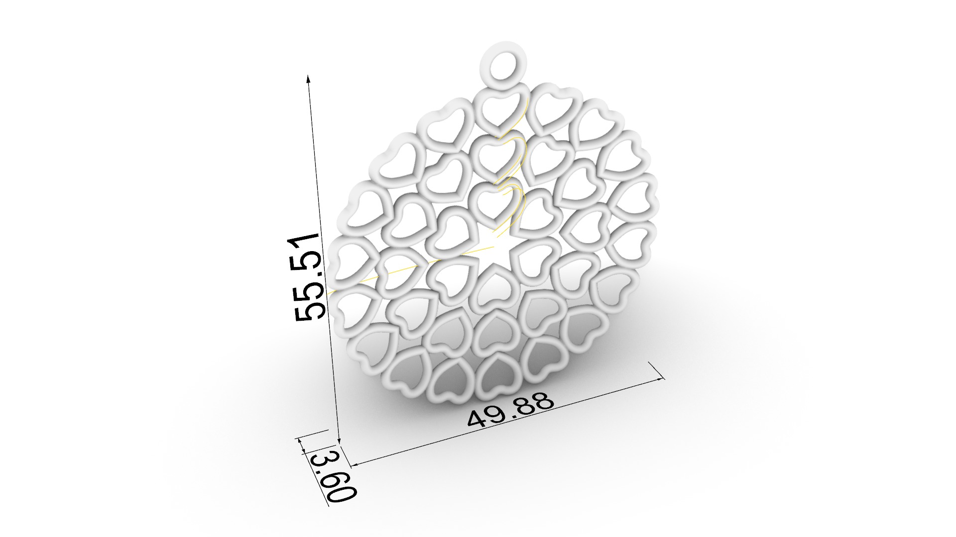 Intricate Heart Pattern Love Pendant JDBCo 3D print model_1