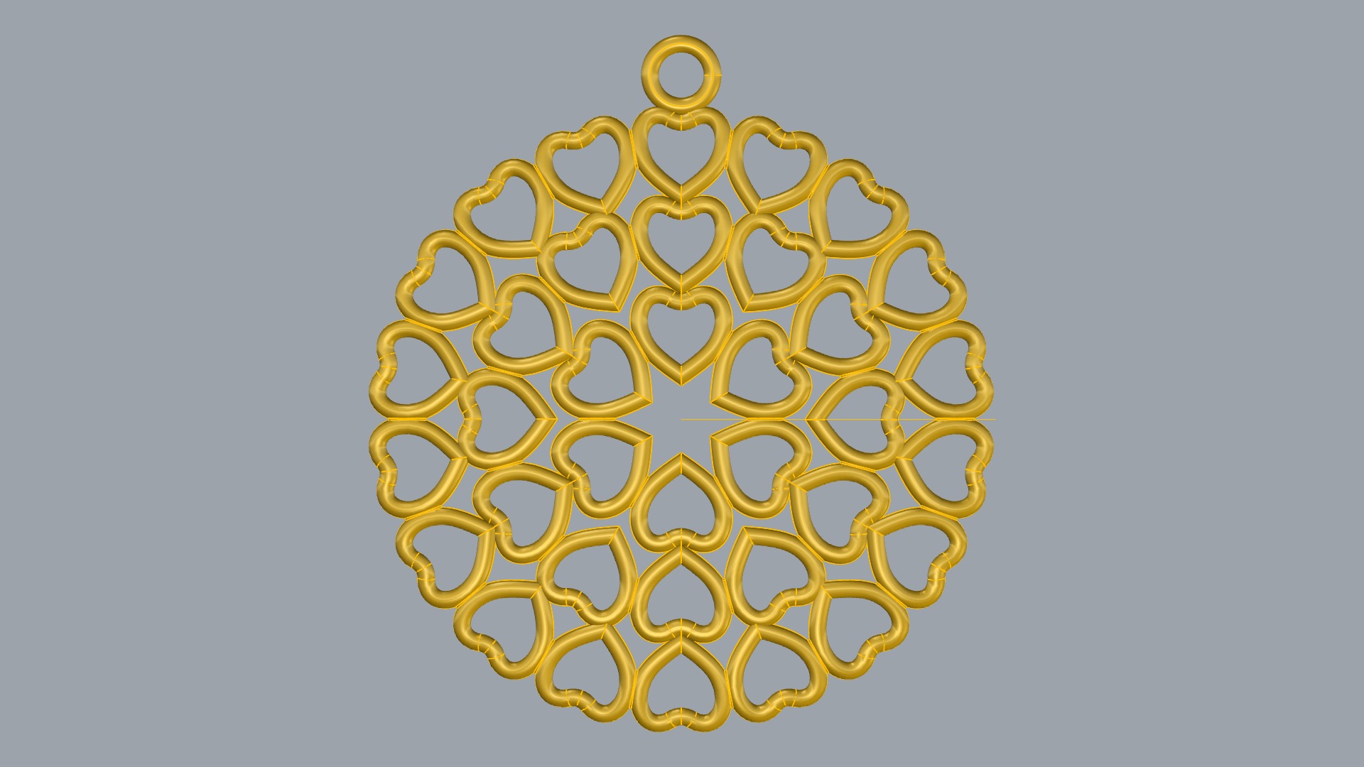 Intricate Heart Pattern Love Pendant JDBCo 3D print model_7