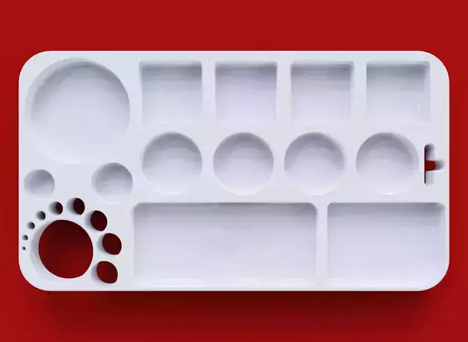 Palette for sponge and brush painting available in 2 variations 3D print model