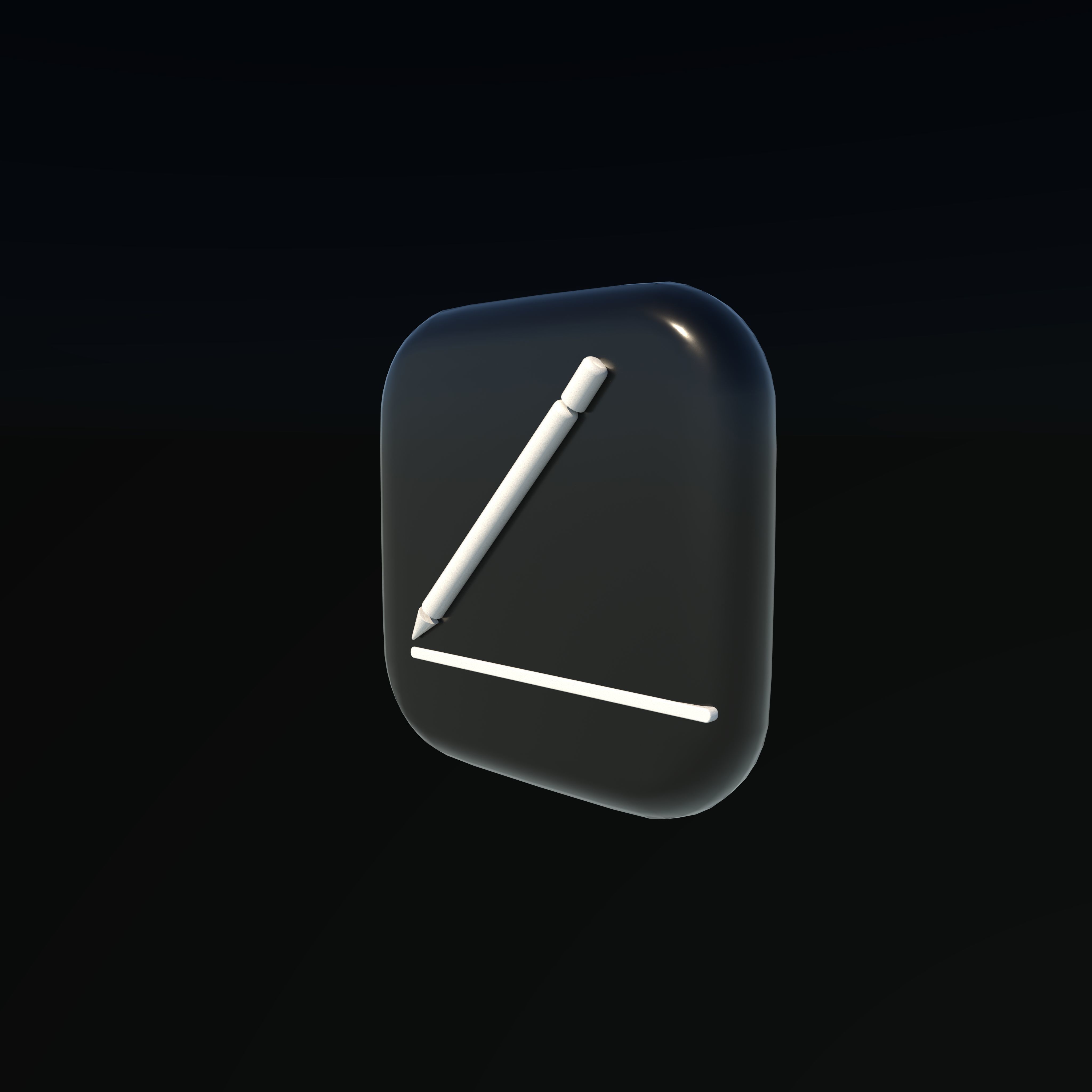note book icon 3D model_7