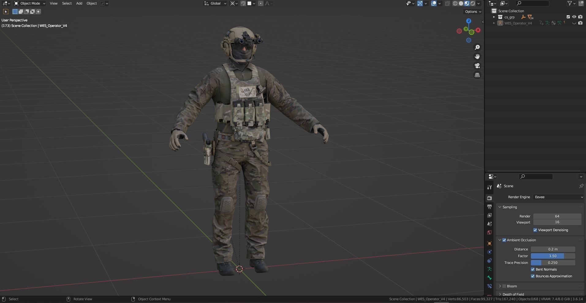 GAME READY RIGGED WESTERN SPECIAL OPERATIONS CHARACTER V4 Low-poly 3D model_18