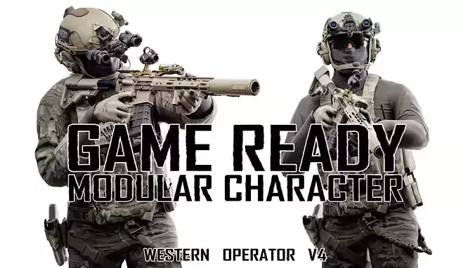 GAME READY RIGGED WESTERN SPECIAL OPERATIONS CHARACTER V4 Low-poly 3D model