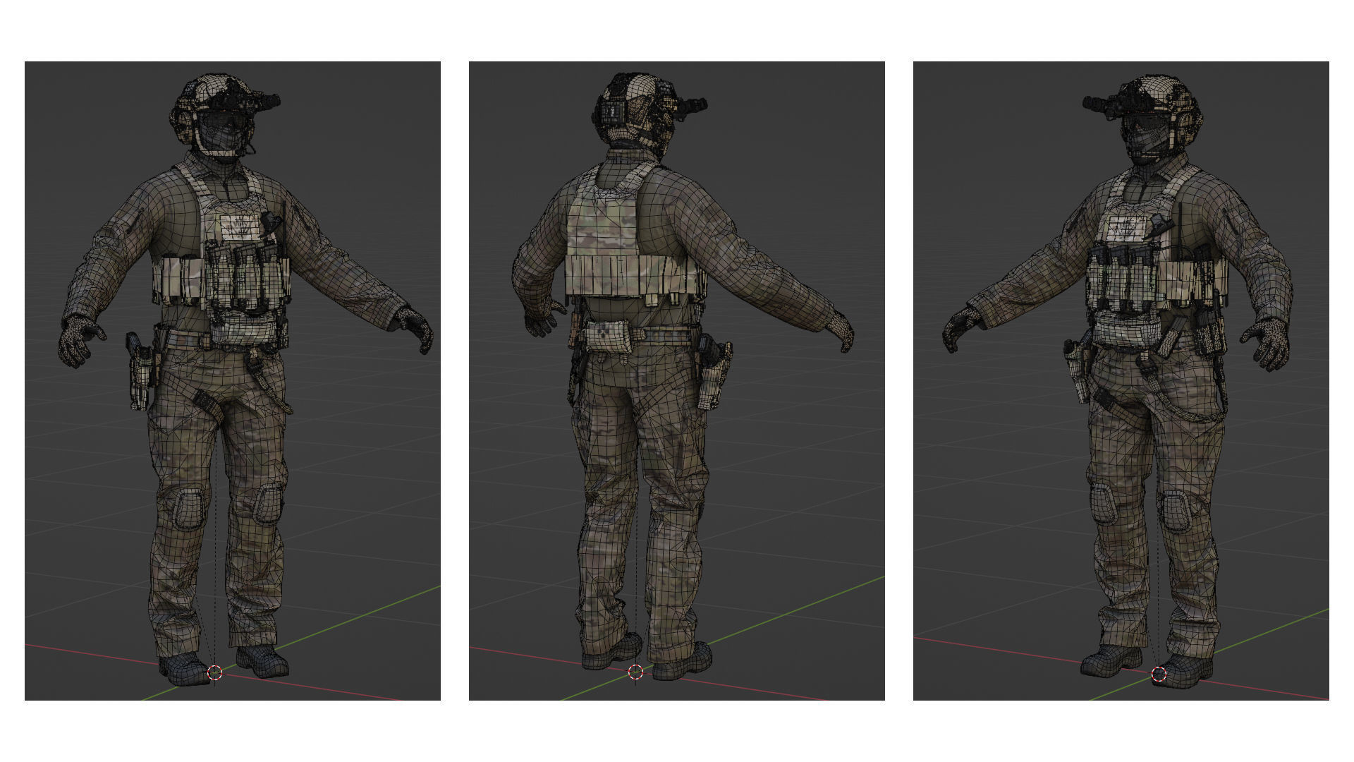 GAME READY RIGGED WESTERN SPECIAL OPERATIONS CHARACTER V4 Low-poly 3D model_17