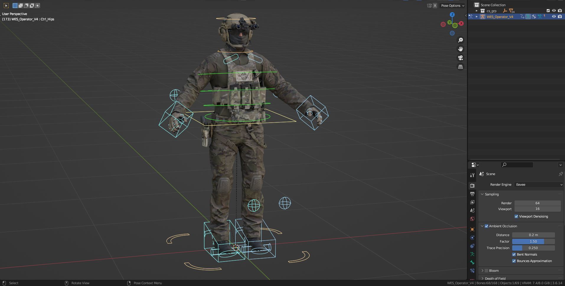 GAME READY RIGGED WESTERN SPECIAL OPERATIONS CHARACTER V4 Low-poly 3D model_19