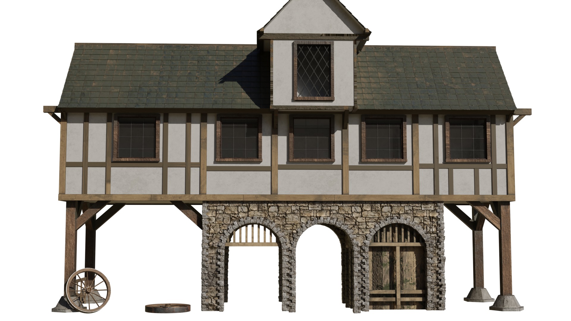 Medieval building 3D model_2