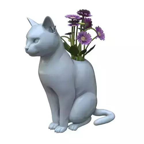 Feline Flowerpot 3D print model