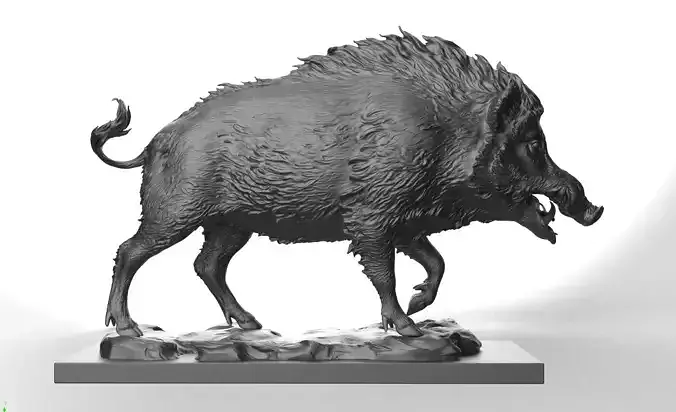 Boar on a Pedestal - 3D Sculpting - High Poly  3D print model