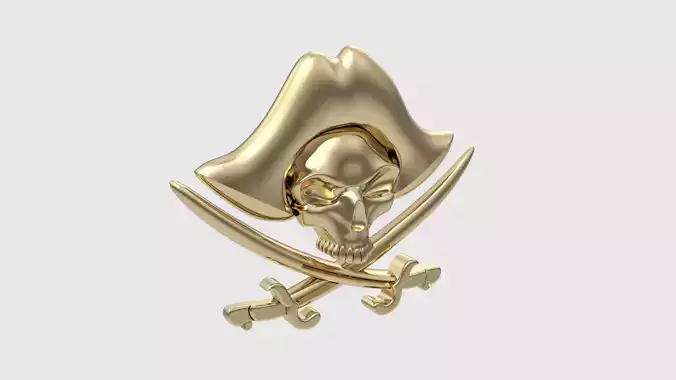 Pirate Skull and Swords Cuff-Link JDBCo