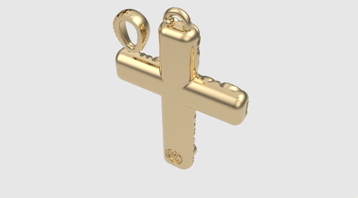 Floral Pattern Cross Pendant JDBCo 3D print model_26