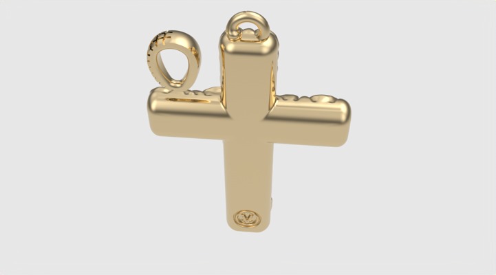 Floral Pattern Cross Pendant JDBCo 3D print model_27