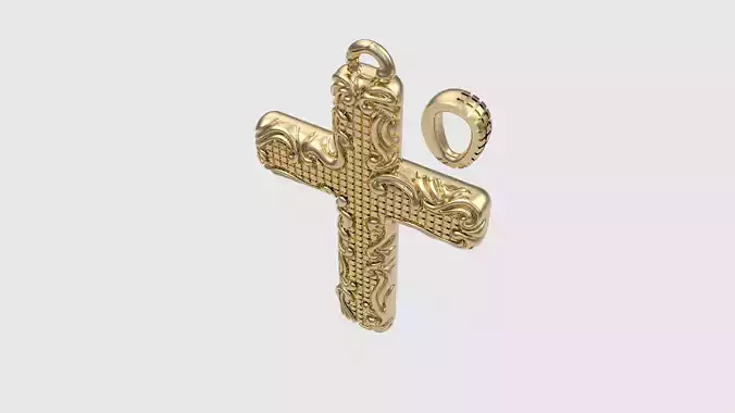 Floral Pattern Cross Pendant JDBCo