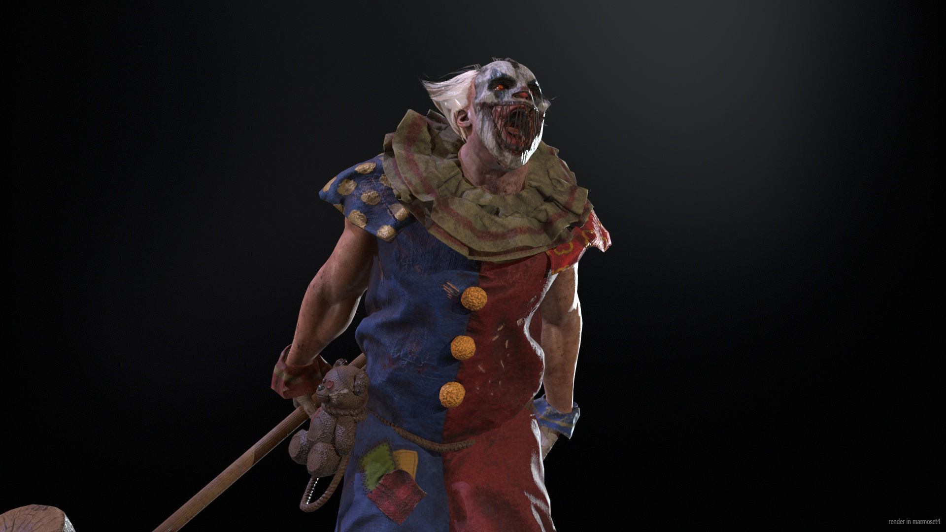 Zombie Clown Low-poly 3D model_3