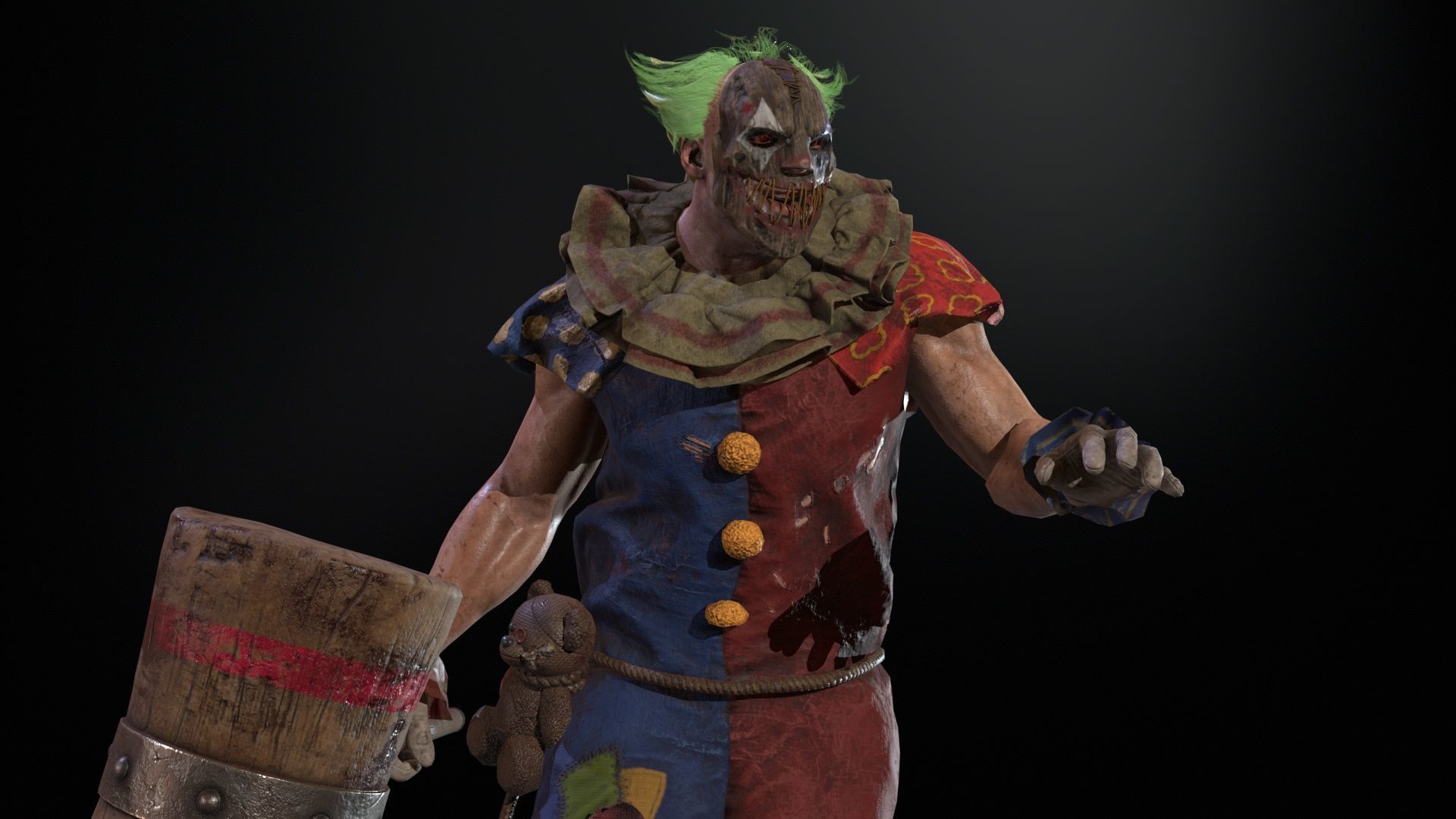 Zombie Clown Low-poly 3D model_30