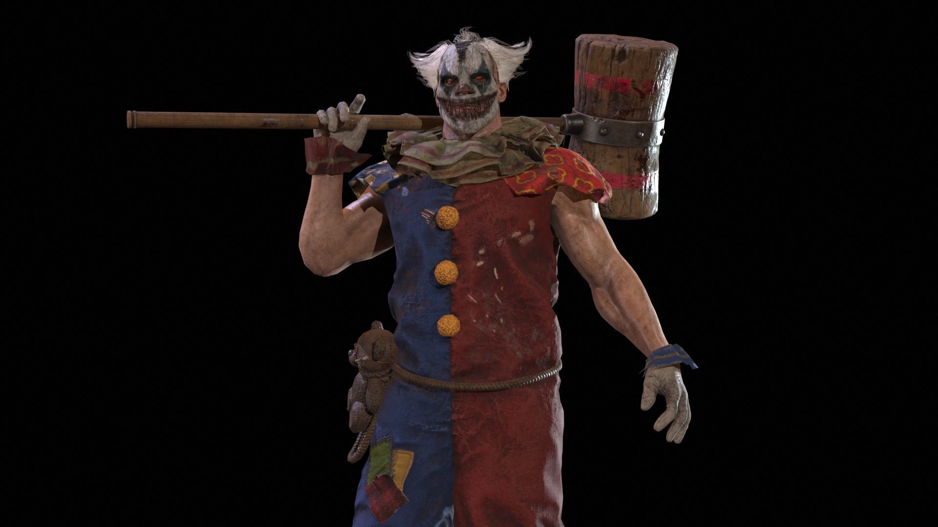 Zombie Clown Low-poly 3D model_19