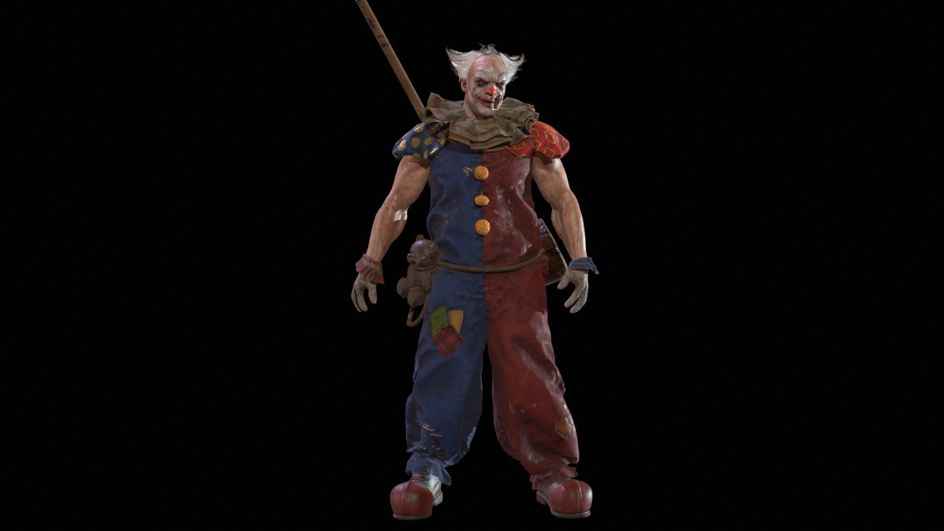 Zombie Clown Low-poly 3D model_17
