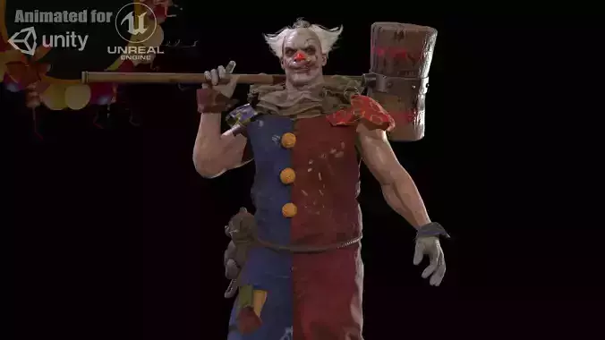 Zombie Clown Low-poly 3D model