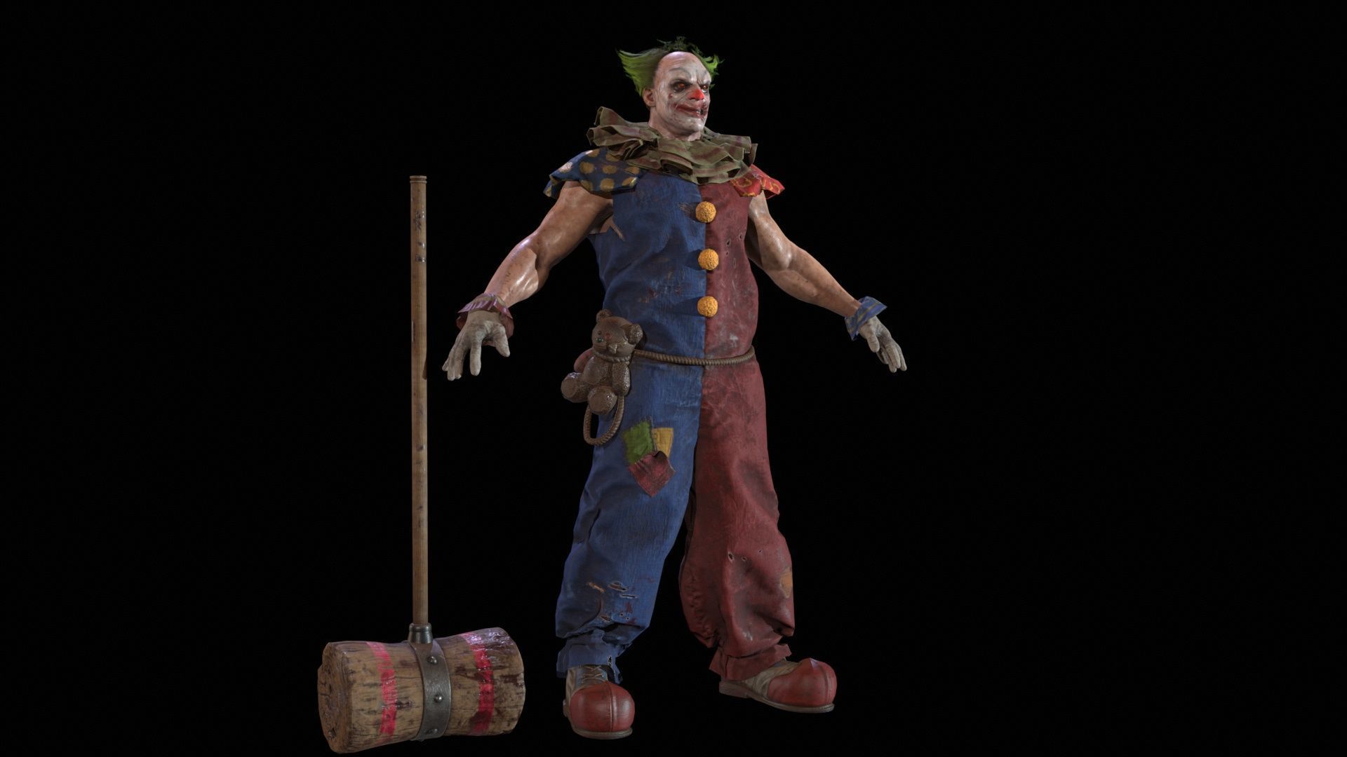 Zombie Clown Low-poly 3D model_14