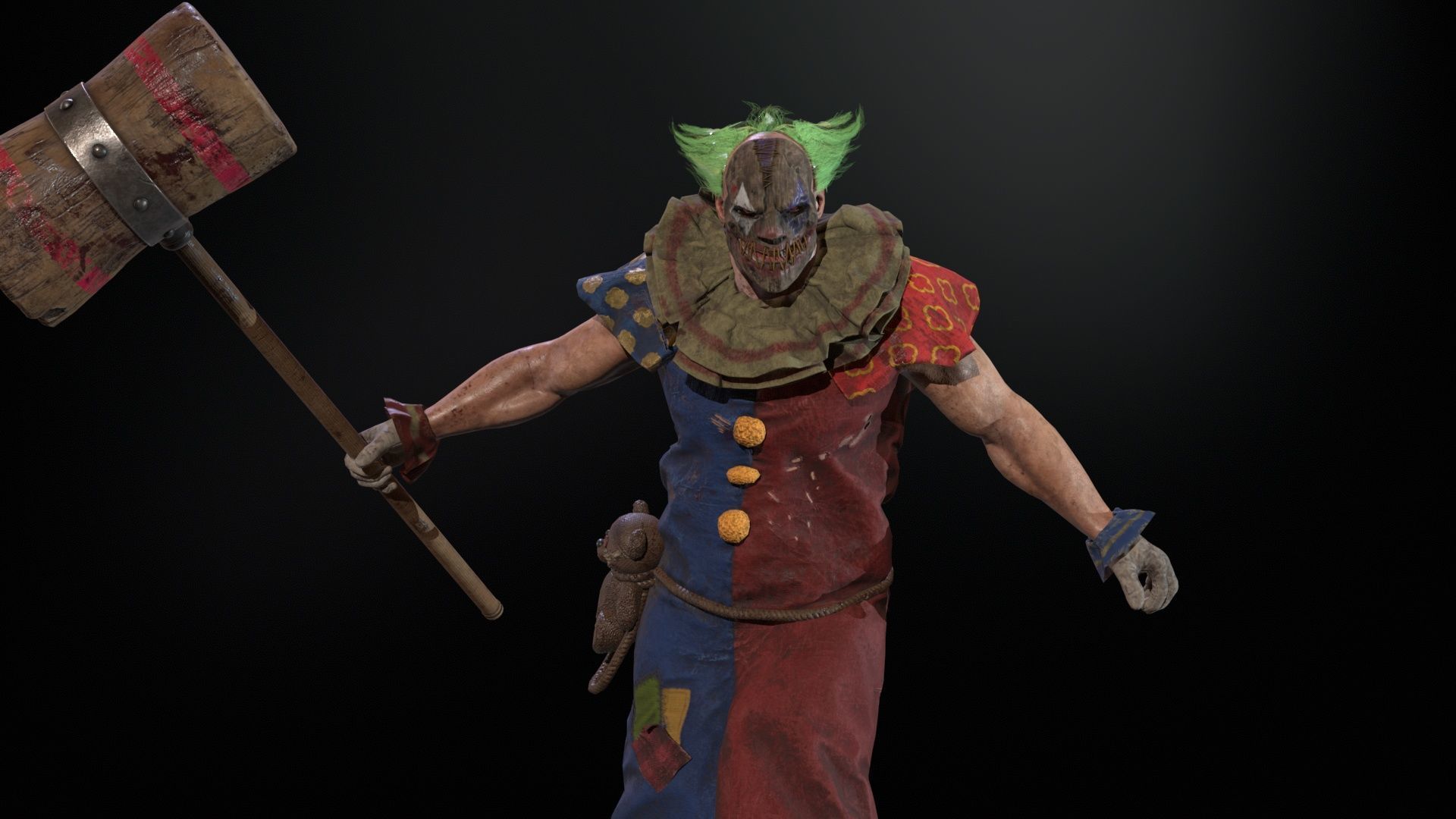 Zombie Clown Low-poly 3D model_27